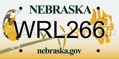WRL266 Nebraska License Plate