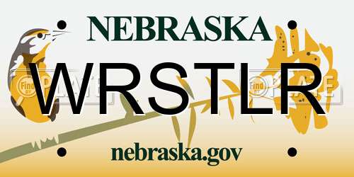 WRSTLR Nebraska License Plate