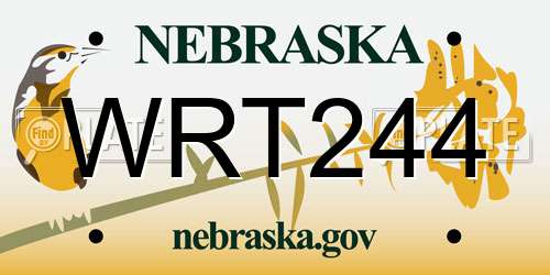 WRT244 Nebraska License Plate