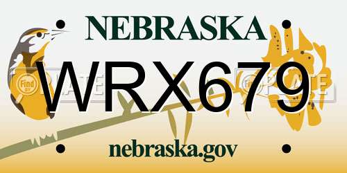 WRX679 Nebraska License Plate