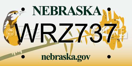 WRZ737 Nebraska License Plate