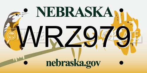 WRZ979 Nebraska License Plate