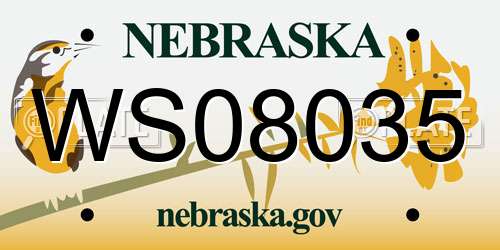 WS08035 Nebraska License Plate