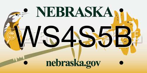 WS4S5B Nebraska License Plate