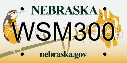 WSM300 Nebraska License Plate
