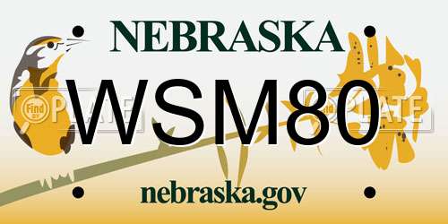 WSM80 Nebraska License Plate