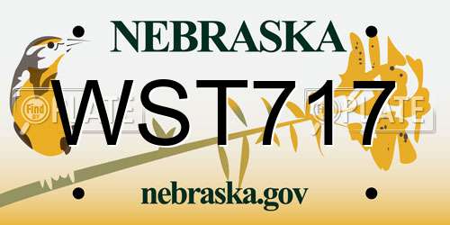 WST717 Nebraska License Plate