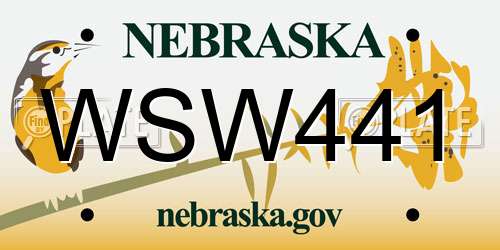 WSW441 Nebraska License Plate