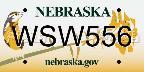 WSW556 Nebraska License Plate