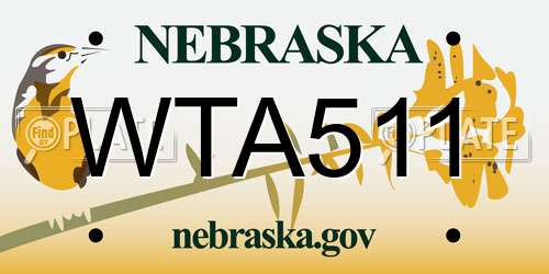 WTA511 Nebraska License Plate