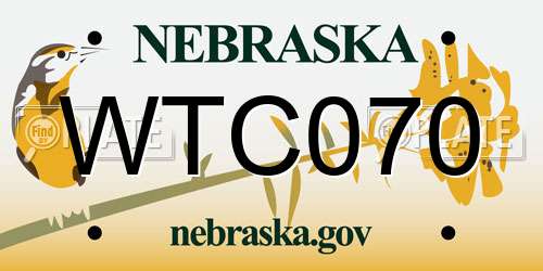 WTC070 Nebraska License Plate