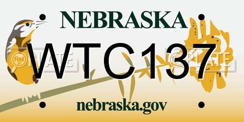 WTC137 Nebraska License Plate