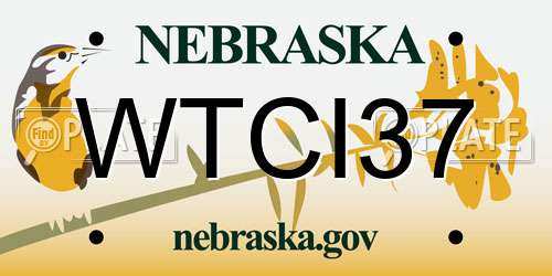 WTCI37 Nebraska License Plate