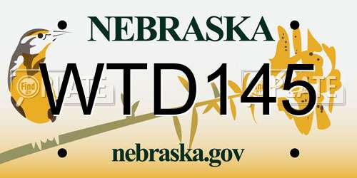 WTD145 Nebraska License Plate