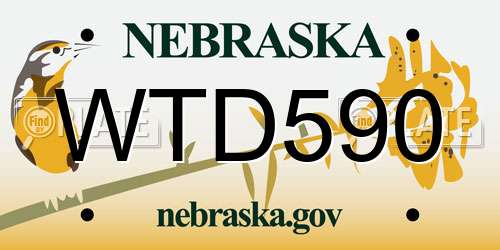WTD590 Nebraska License Plate