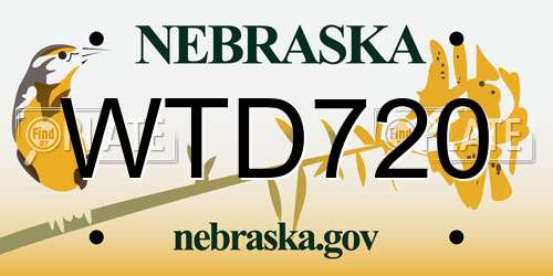 WTD720 Nebraska License Plate