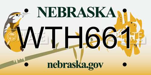 WTH661 Nebraska License Plate