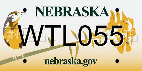 WTL055 Nebraska License Plate