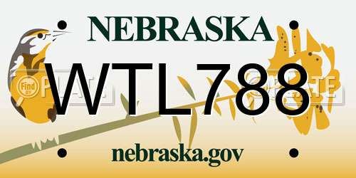 WTL788 Nebraska License Plate