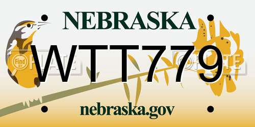 WTT779 Nebraska License Plate