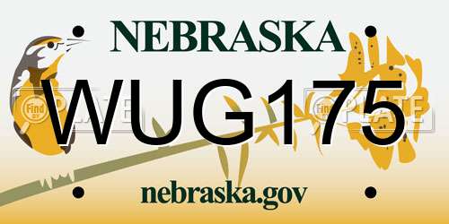 WUG175 Nebraska License Plate