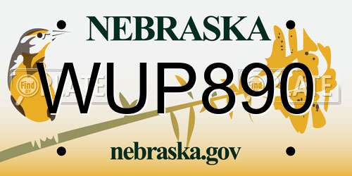 WUP890 Nebraska License Plate