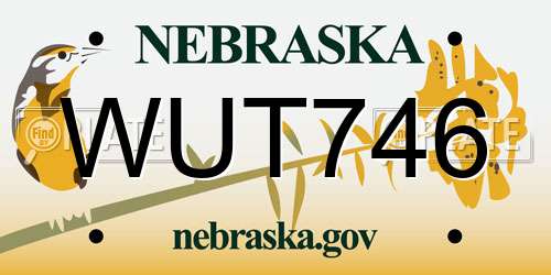 WUT746 Nebraska License Plate