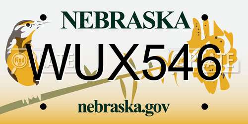 WUX546 Nebraska License Plate