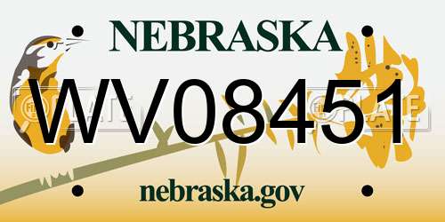 WV08451 Nebraska License Plate