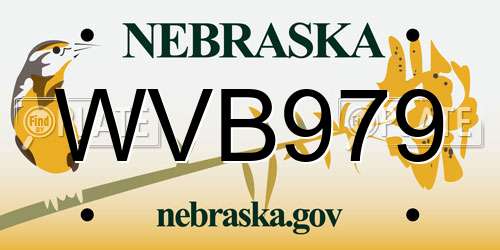 WVB979 Nebraska License Plate
