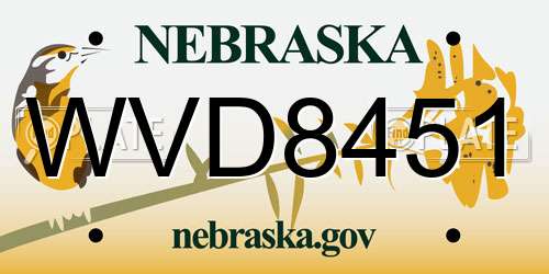 WVD8451 Nebraska License Plate