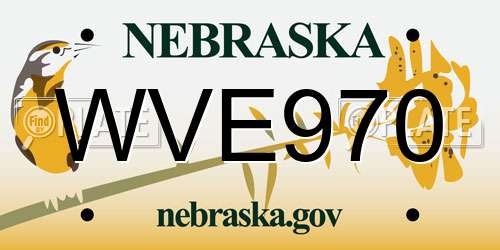 WVE970 Nebraska License Plate