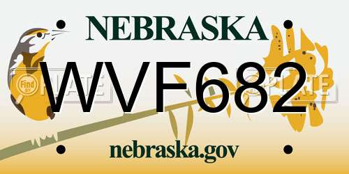 WVF682 Nebraska License Plate