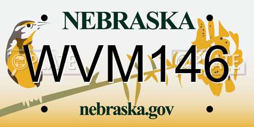 WVM146 Nebraska License Plate