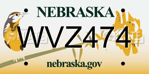 WVZ474 Nebraska License Plate