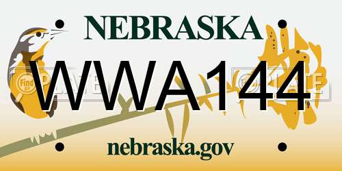 WWA144 Nebraska License Plate
