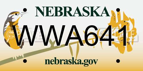 WWA641 Nebraska License Plate