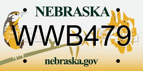 WWB479 Nebraska License Plate