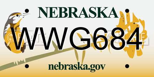 WWG684 Nebraska License Plate