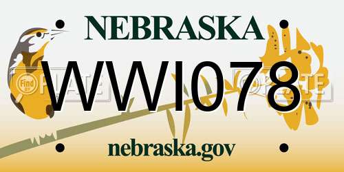 WWI078 Nebraska License Plate