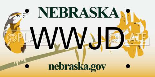 WWJD Nebraska License Plate