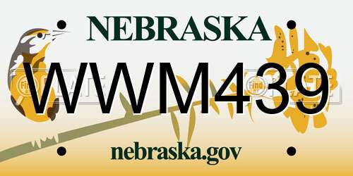 WWM439 Nebraska License Plate