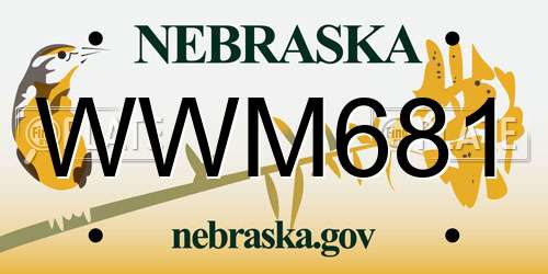 WWM681 Nebraska License Plate
