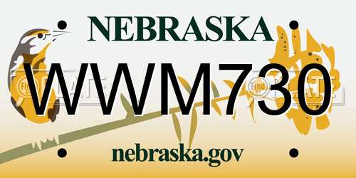 WWM730 Nebraska License Plate
