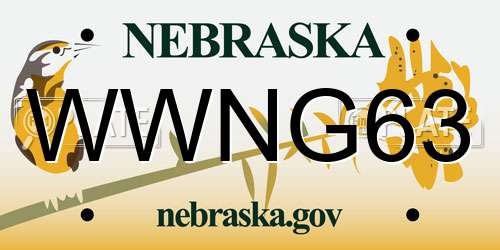 WWNG63 Nebraska License Plate