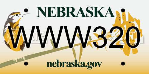 WWW320 Nebraska License Plate
