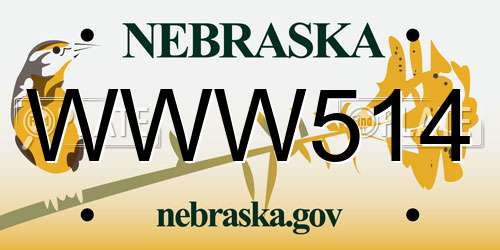 WWW514 Nebraska License Plate