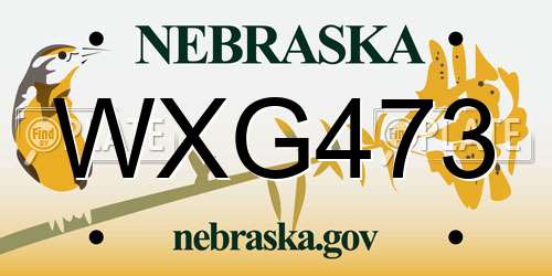 WXG473 Nebraska License Plate