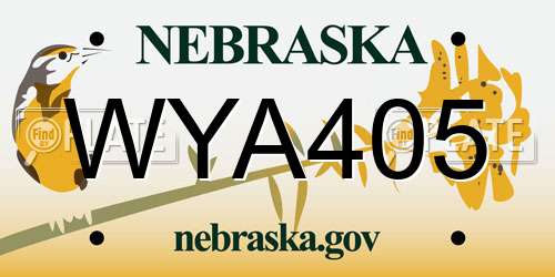 WYA405 Nebraska License Plate