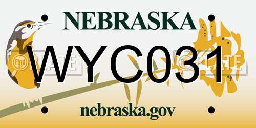 WYC031 Nebraska License Plate